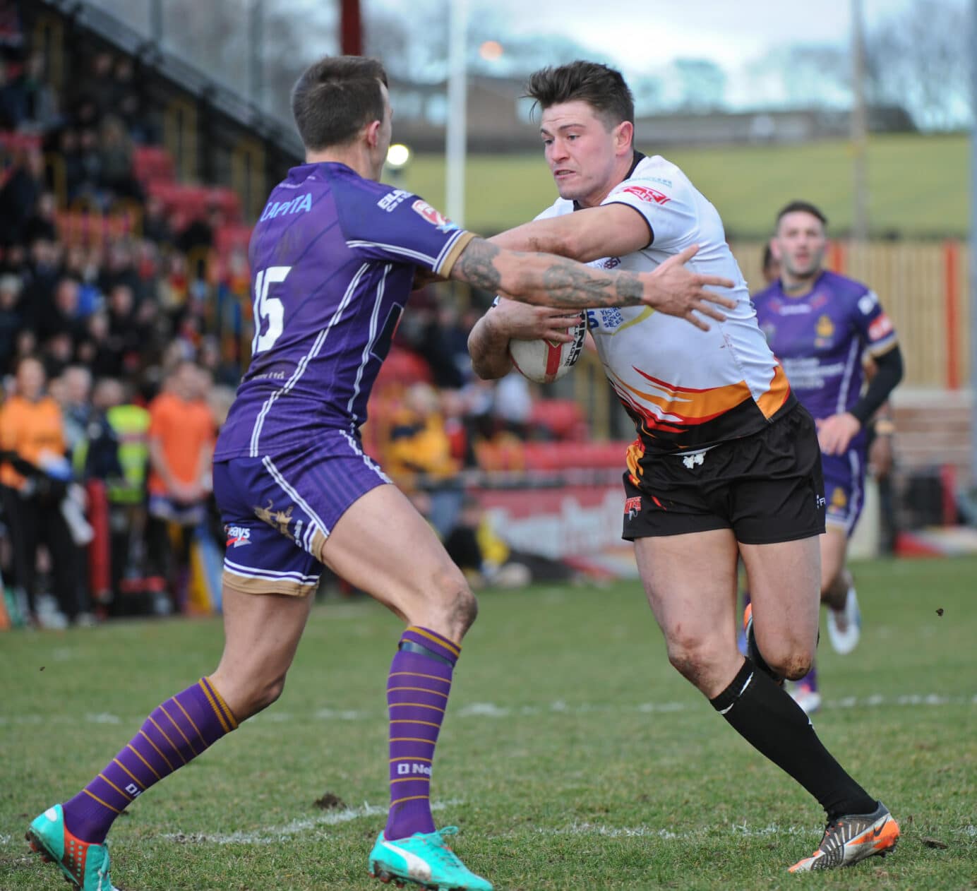 2015 - Dewsbury v Whitehaven - Luke Adamson on the burst